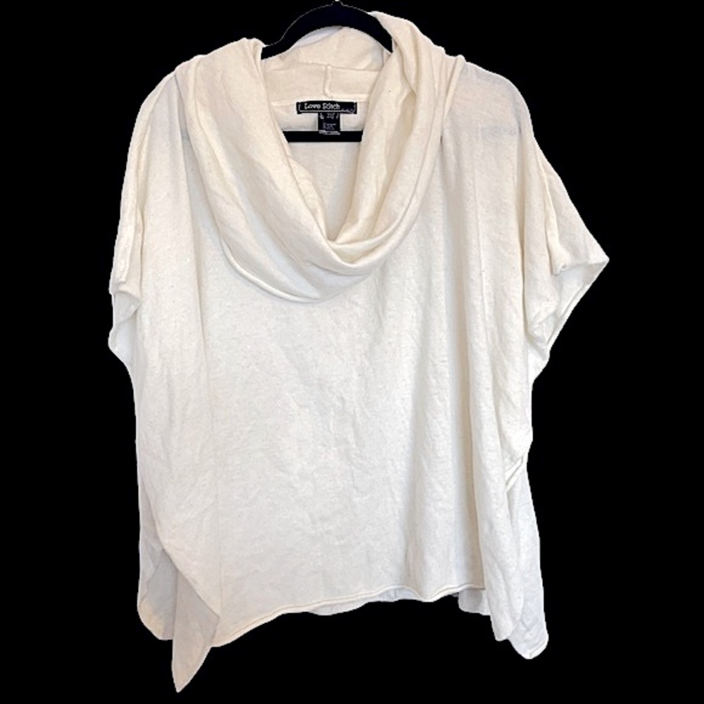 Love Stitch Cowl Neck Draped Poncho